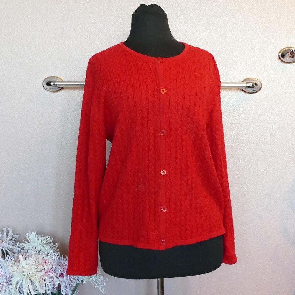 Lauren Allen Red Cardigan- Size PL